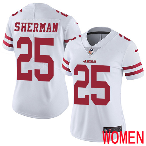 San Francisco 49ers Limited White Women Richard Sherman Road NFL Jersey #25 Vapor Untouchable->youth nfl jersey->Youth Jersey